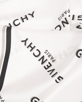 Givenchy Біла хустка із шовку Shadow з логотипом 710009495006