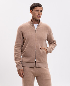 Canali Бежевий кардиган з вовною та кашеміром MK02487C1245