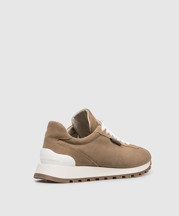 Brunello Cucinelli Коричневые замшевые кроссовки MZSFG2110 изображение 3