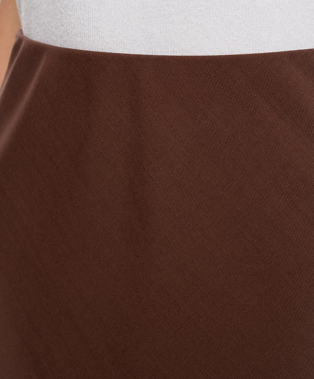 Brunello Cucinelli Коричневая юбка с шерстью MB143G3634 изображение 5