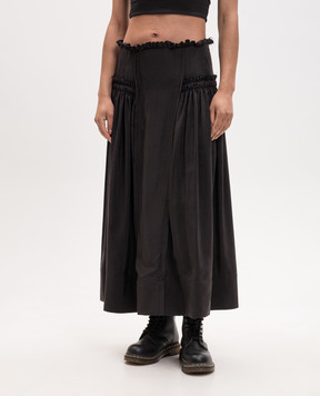 Ann Demeulemeester Чорна спідниція міді Ariel із шовку B0014011FA731