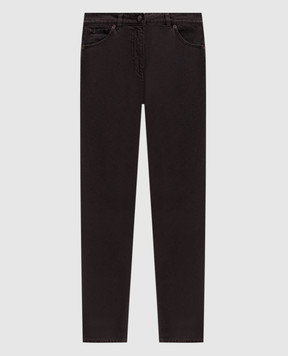 Magda Butrym Коричневые джинсы с патчем логотипа DENIM11PANTS214726