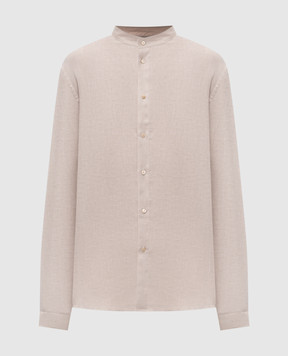 Brunello Cucinelli Бежевая рубашка из льна MA6980625