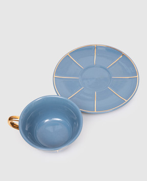 Bitossi Home Синя порцелянова чашка для чаю з блюдцем FTB00503