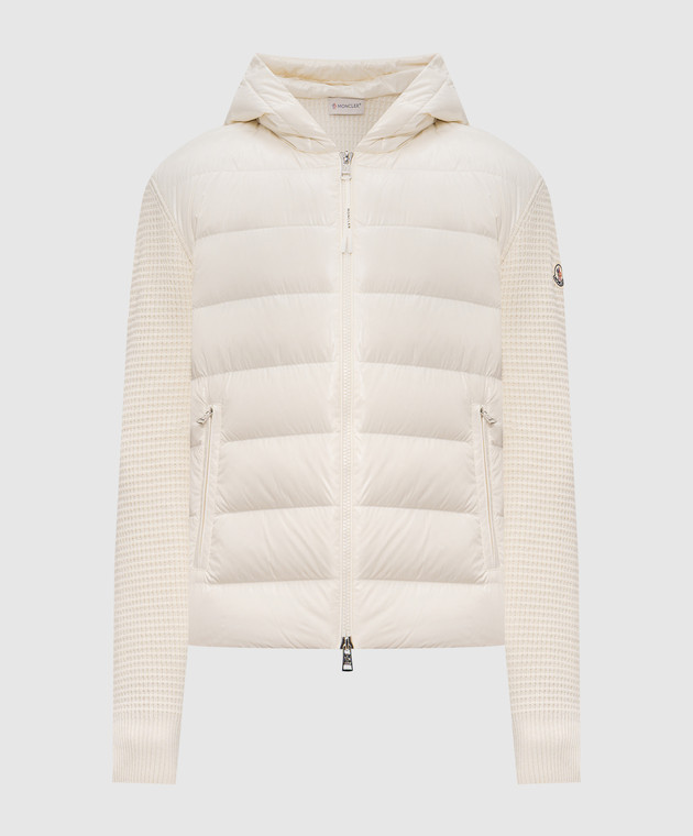 Moncler Куртка кольору айворі з вовною та кашеміром L20919B00059M4281