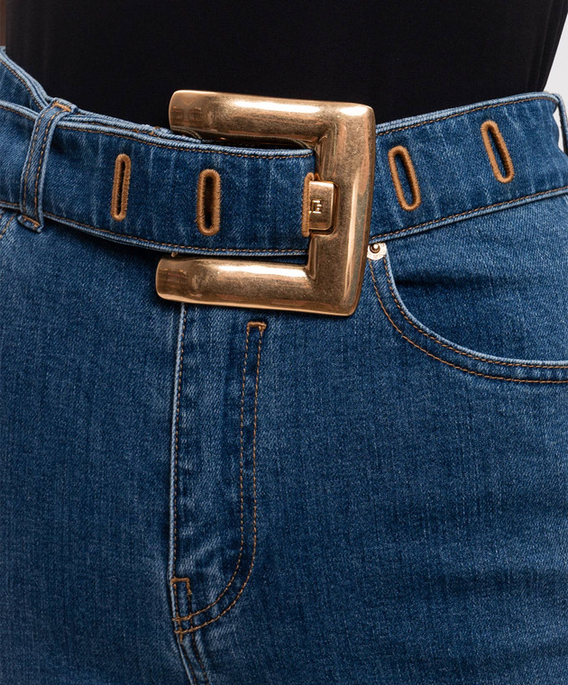 Balmain Синие джинсы скини с логотип патч HF1MF075DG08 изображение 5
