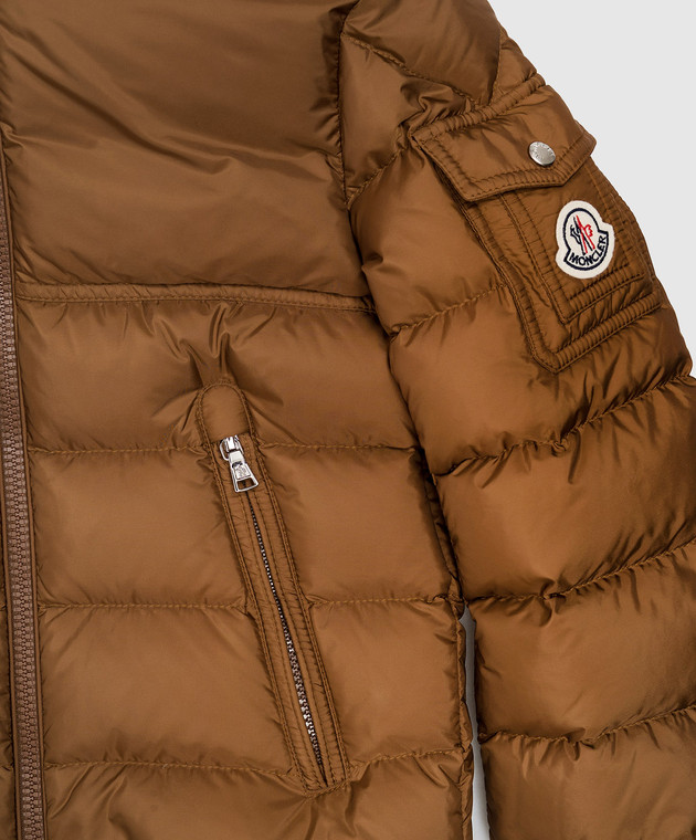 Moncler ENFANT Детский пуховик с нашивкой логотипа L29541A0005353A5E изображение 3