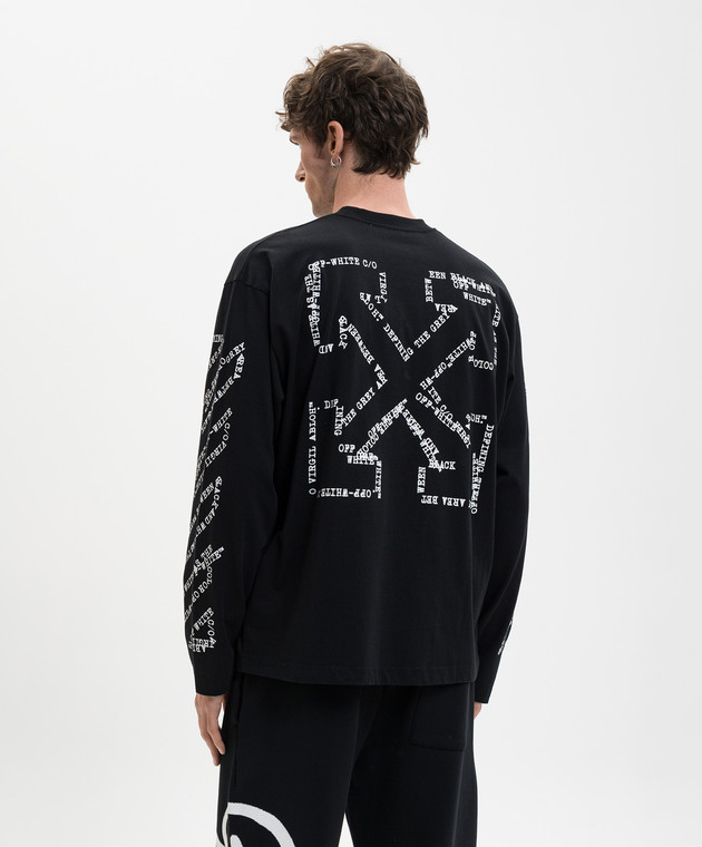 Off-White Чорний лонгслів з принтом 44MAB09CS26J002 зображення 4