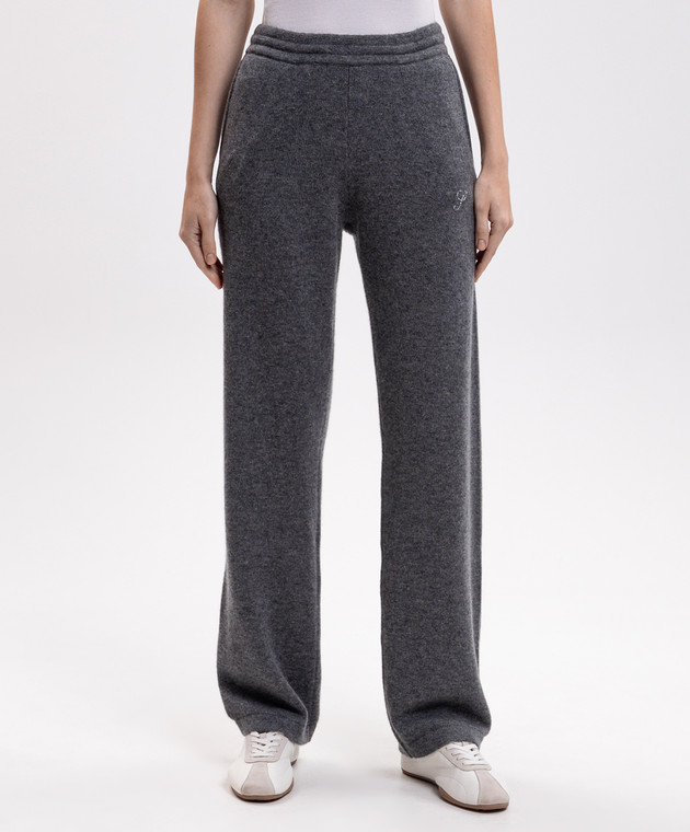 Sporty & Rich Серые брюки из кашемира и шерсти PA02782327GY34 изображение 3