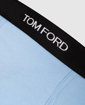 Tom Ford Голубые трусы-боксеры с узором логотипа T4LC31040