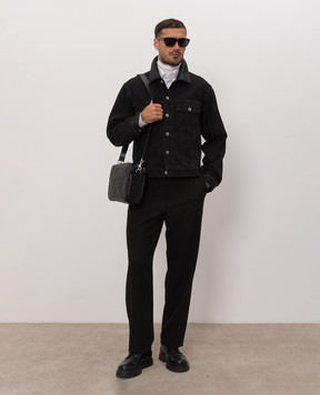 Bottega Veneta Черная укороченная джинсовая куртка 862600V69O0