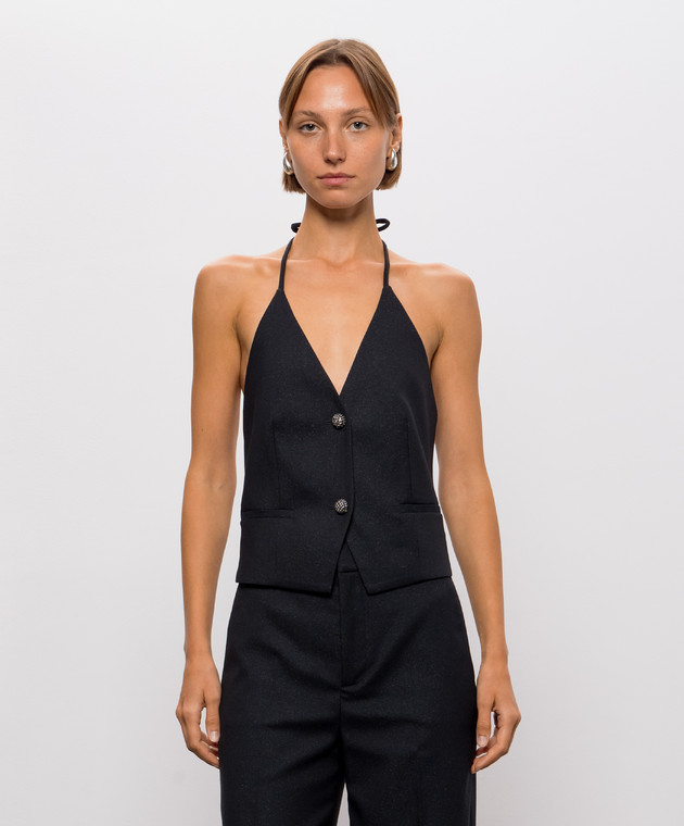 Twinset Синий жилет с люрексом 262TT2532 изображение 3