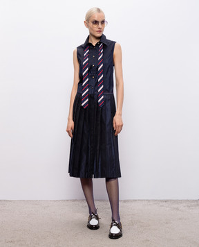 Thom Browne Синее платье-рубашка из шелка FDSF57U00804