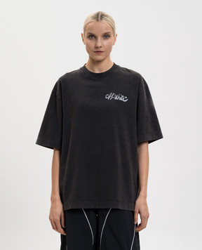 Off-White Сіра футболка з принтом логотипа Marker 2AA134S26JER003