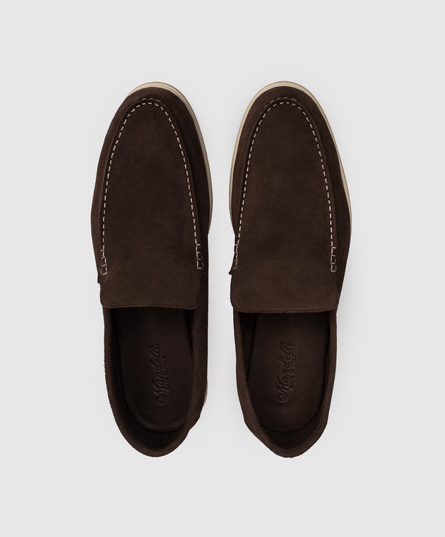 Enrico Mandelli Коричневі замшеві лофери YACHTS5722 зображення 4