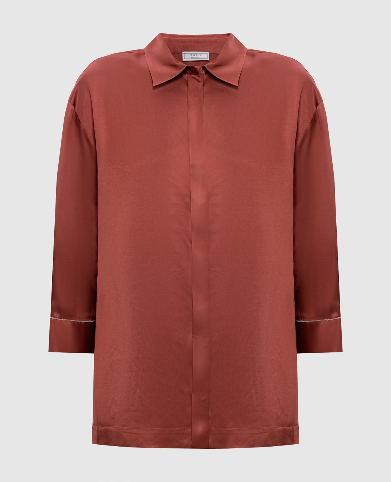 Красная блуза с цепочкой мониль