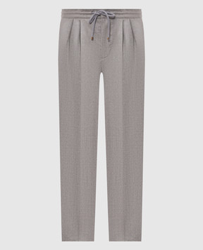 Brunello Cucinelli Штани сірого кольору з вовни ME226E1710