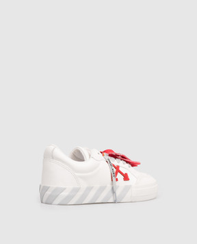 Off-White Детские белые кожаные кроссовки Vulcanized OBIA003S26LEA001