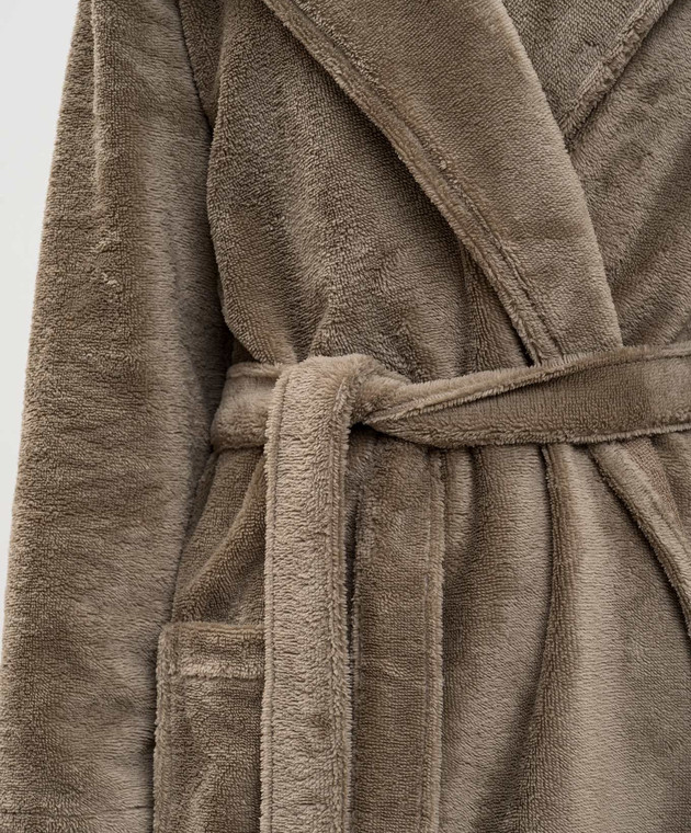 L'Appartement Коричневый махровый халат с капюшоном SANTANABATHROBE изображение 4