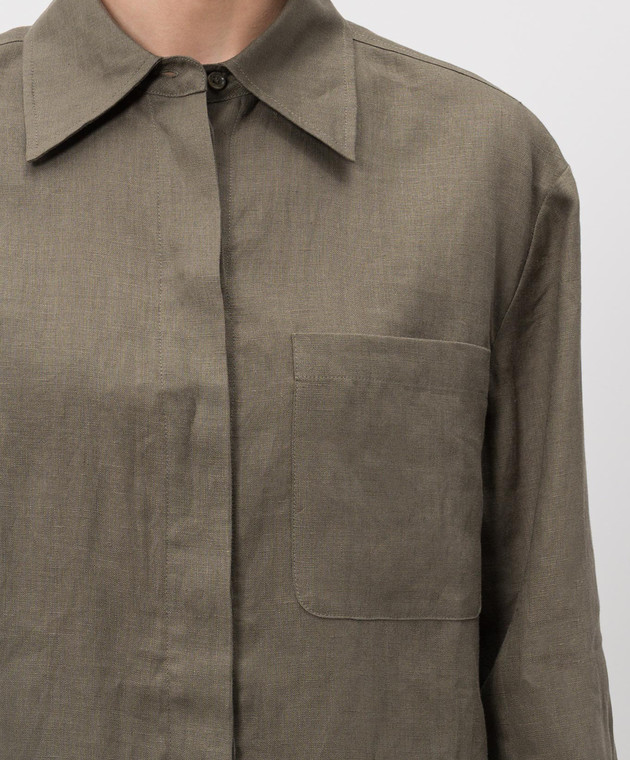 Max & Co Сорочка Gattoni з льону кольору хакі MCOGATTONI зображення 5