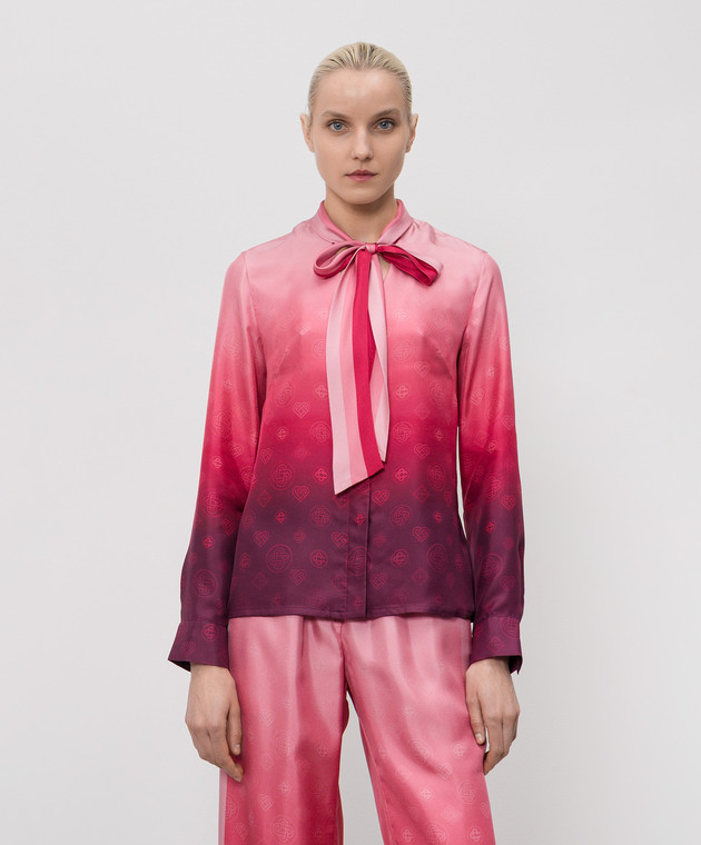 Casablanca Рожева блуза із шовку з ефектом градієнта WSS26SH26201 зображення 3