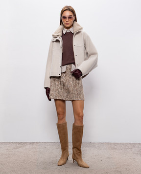 Brunello Cucinelli Рубашка цвета айвори в полоску с цепочкой мониль MG705M2M26
