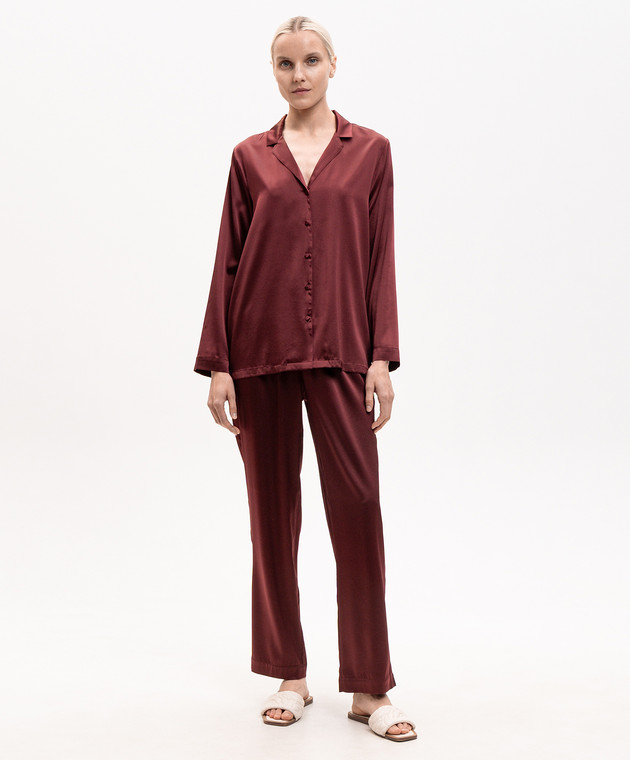 Dore & Rose Бордова піжама із шовку SILKPJSET зображення 2