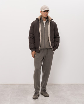 Brunello Cucinelli Футболка цвета айвори с вышивкой надписи M0B138518