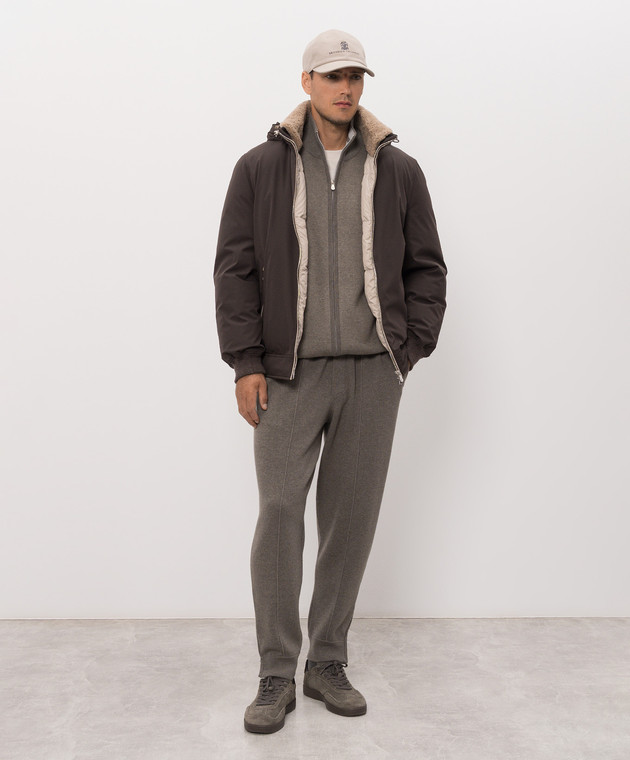 Brunello Cucinelli Футболка кольору айворі з вишивкою напису M0B138518 зображення 2
