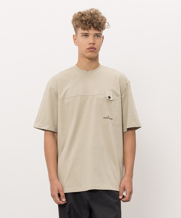 Stone Island Футболка цвета хаки с принтом логотипа L2S152100028S0500 изображение 3