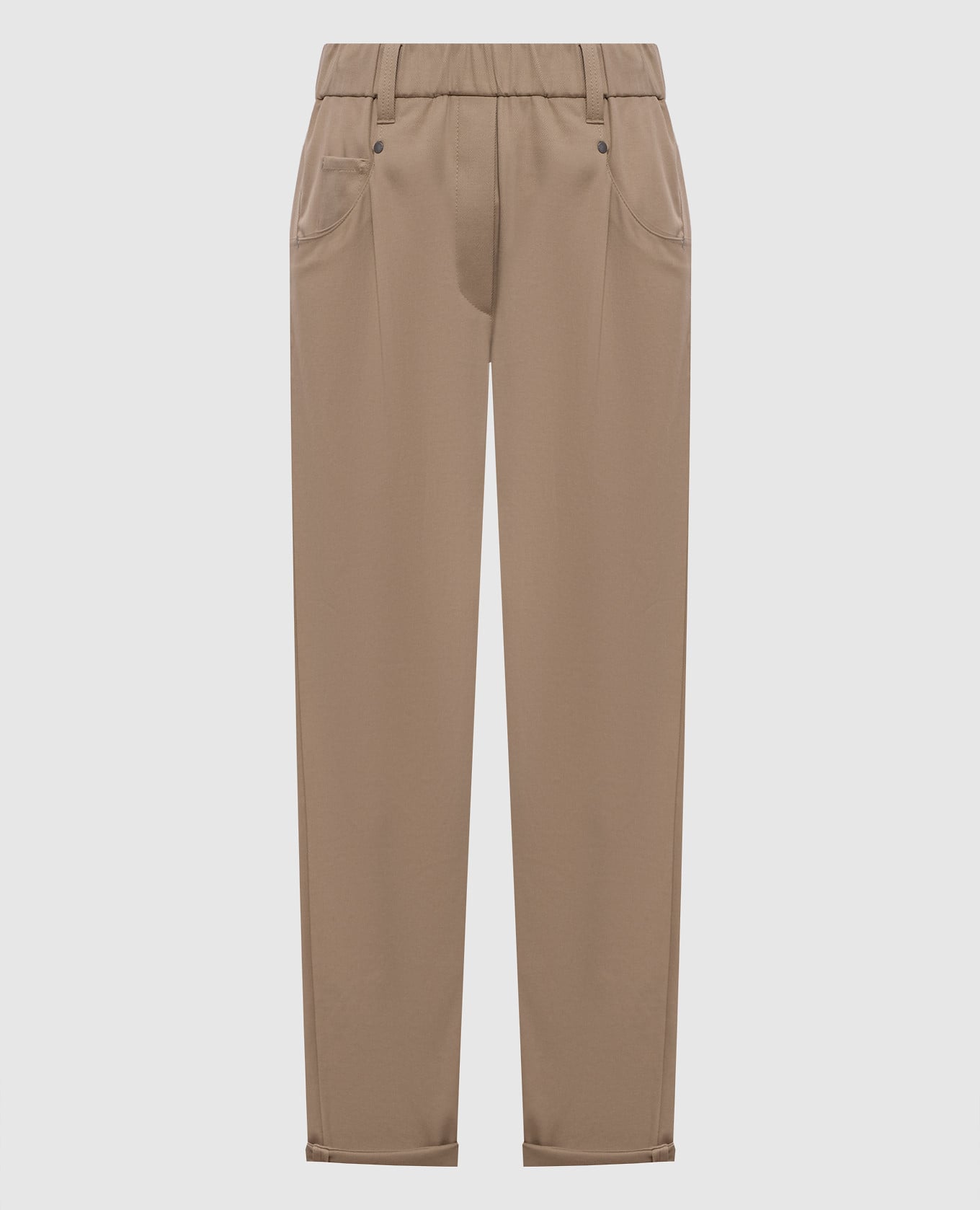 Бежевые брюки с цепочкой мониль