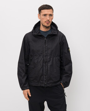 Stone Island Чорна куртка з патчем логотипа L1S154100053S0069