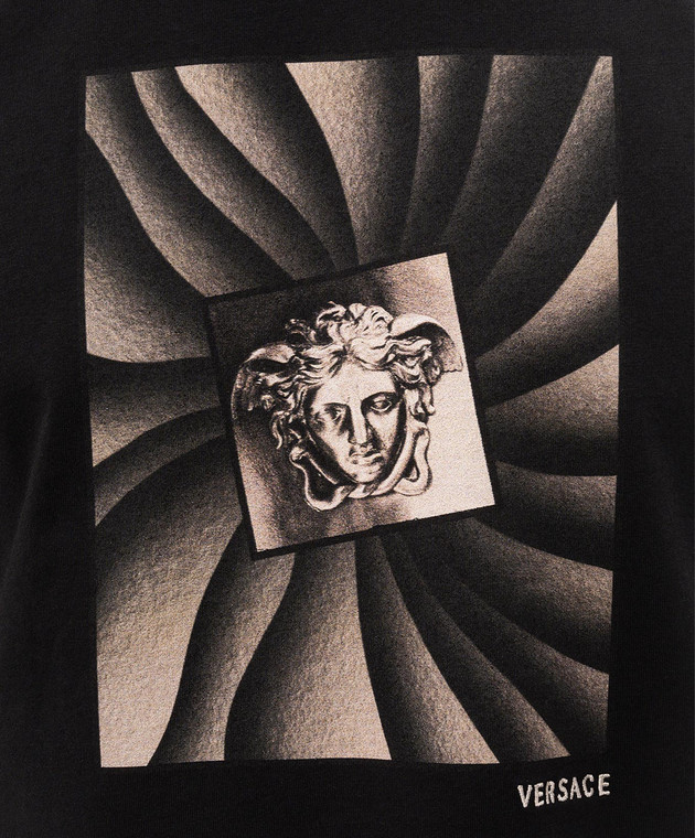 Versace Черная футболка с принтом The Vortex 10260931A18734 изображение 5