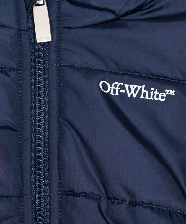 Off-White Детская синяя куртка с брендовым принтом 44G7X003F26F001 изображение 3