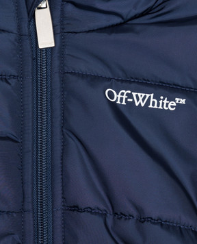 Off-White Детская синяя куртка с брендовым принтом 44G7X003F26F001