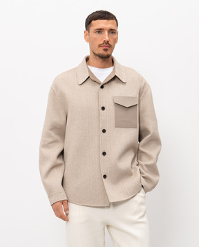 Mackage Бежева куртка EMMANUEL-HB з вовни в стилі сорочки EMMANUELHB