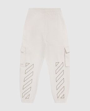 Off-White Дитячі бежеві джогери-карго 44BCH005S26F001