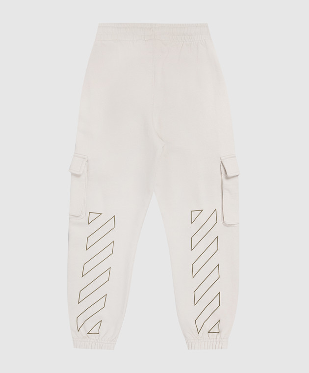 Off-White Дитячі бежеві джогери-карго 44BCH005S26F001 зображення 2