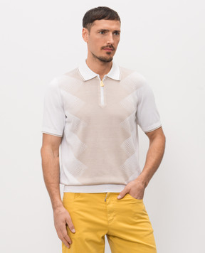 Stefano Ricci Поло з шовком з вишивкою монограми логотипа K818114P31F26280