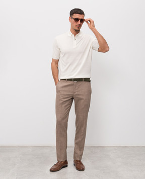 Stefano Ricci Поло із шовку кольору айворі K616445P30F26112