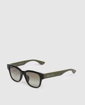 Alexander McQueen Зелені сонцезахисні окуляри з логотипом 852617J0749