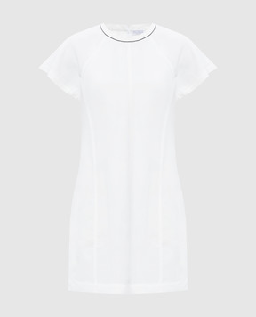 Brunello Cucinelli Біла сукня міні з льоном MH126AFR72