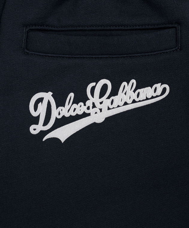 Dolce&Gabbana Детские синие джоггеры с принтом логотипа L4JPMGG7PWP814 изображение 3