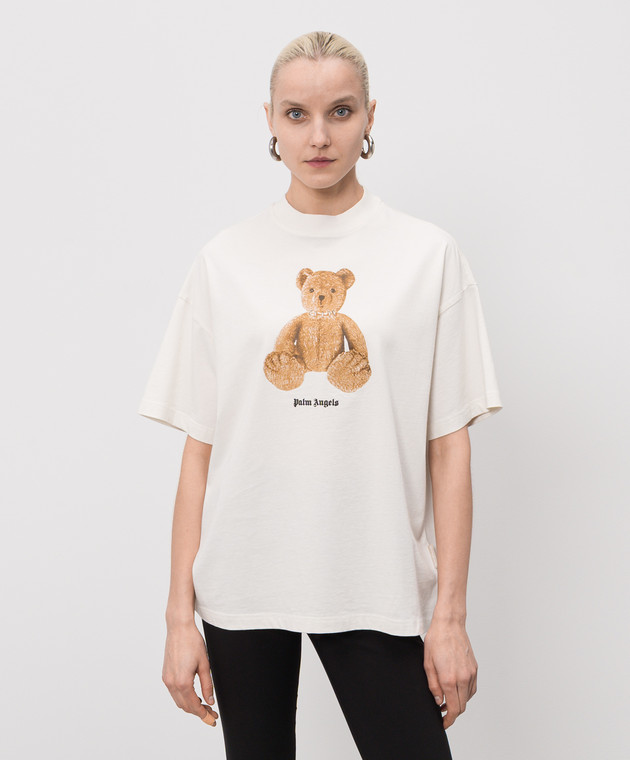 Palm Angels Футболка цвета айвори с принтом PWAA07BS26JER005 изображение 3