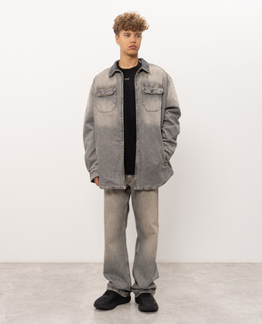 Off-White Сіра джинсова куртка в стилі сорочки 44MYD05WF26D001