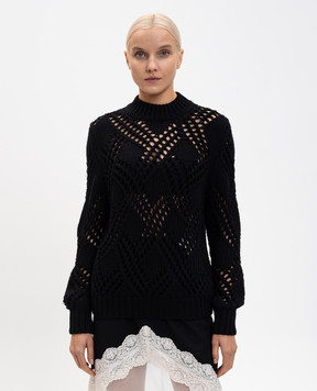 Jil Sander Черный свитер с шерстью в узор J03GP0184J14812