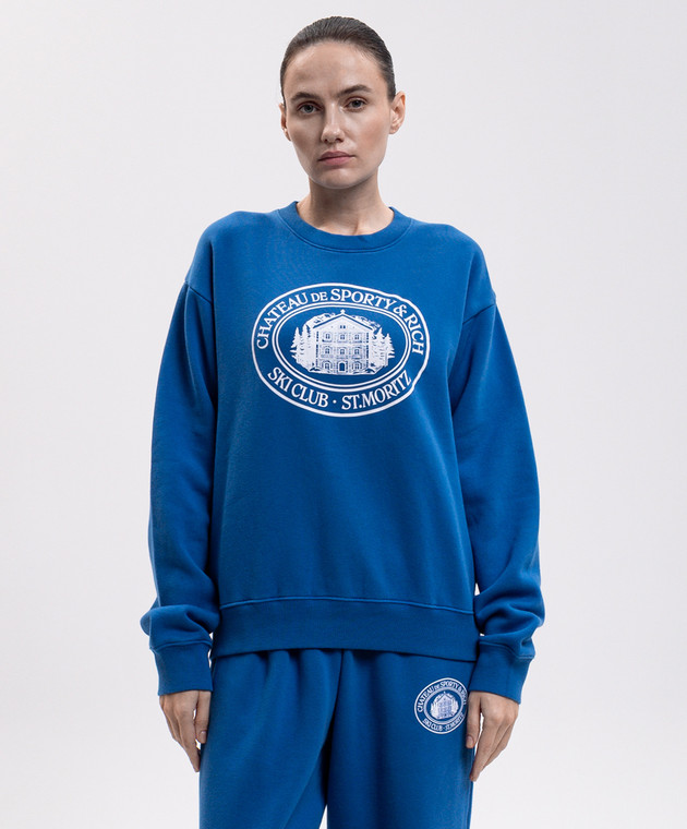 Sporty & Rich Синий свитшот с принтом ST10382279BL164 изображение 3
