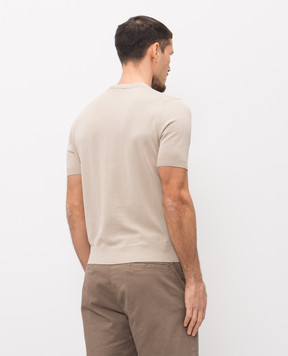 Canali Бежева футболка з бавовни MK02460C1161
