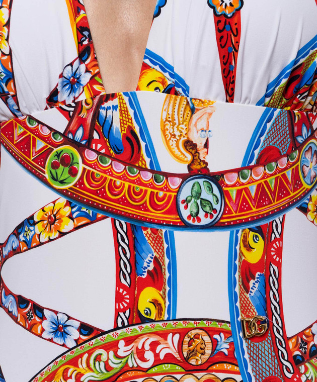 Dolce&Gabbana Белый купальник в принт O9C27JON0HE изображение 4