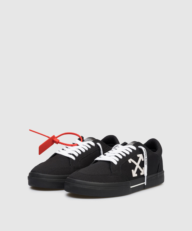 Off-White Черные кроссовки Vulcanized с контрастной эмблемой Arrow OMIA293C99FAB003 изображение 2